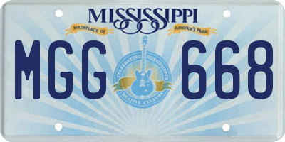 MS license plate MGG668