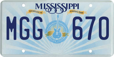 MS license plate MGG670