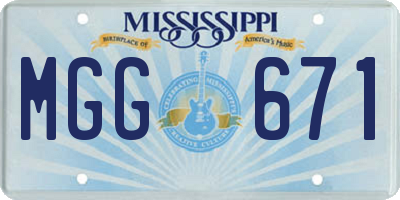 MS license plate MGG671