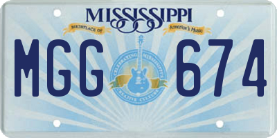 MS license plate MGG674