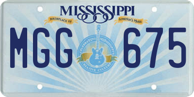 MS license plate MGG675