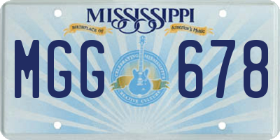 MS license plate MGG678
