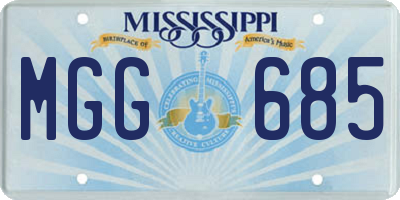 MS license plate MGG685