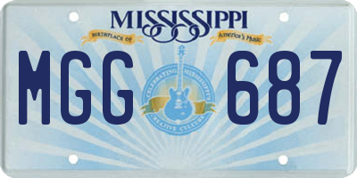 MS license plate MGG687