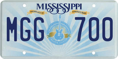 MS license plate MGG700