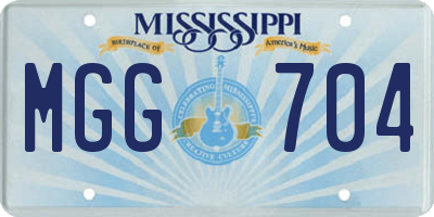 MS license plate MGG704