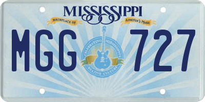 MS license plate MGG727