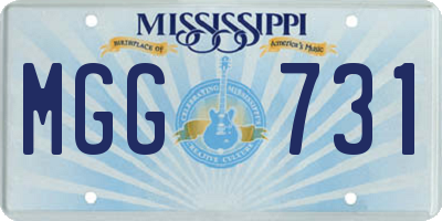 MS license plate MGG731