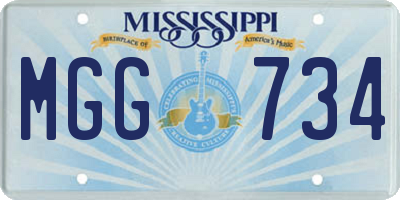 MS license plate MGG734