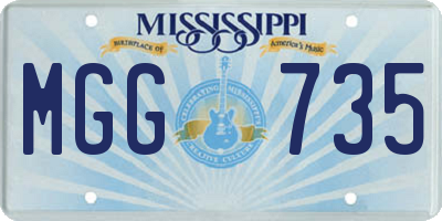 MS license plate MGG735
