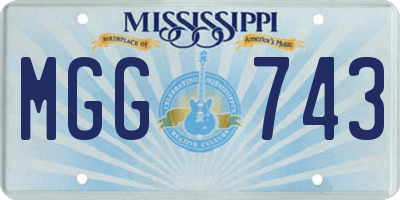 MS license plate MGG743