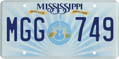 MS license plate MGG749