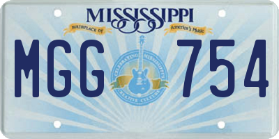 MS license plate MGG754