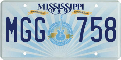 MS license plate MGG758