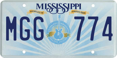MS license plate MGG774