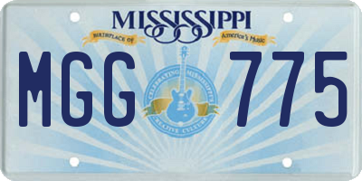 MS license plate MGG775