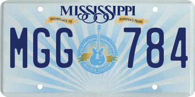 MS license plate MGG784