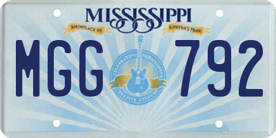 MS license plate MGG792