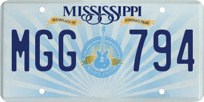 MS license plate MGG794