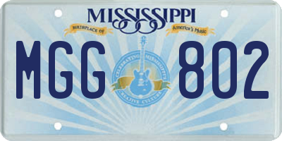 MS license plate MGG802