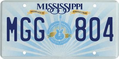 MS license plate MGG804