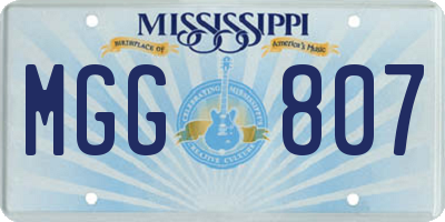 MS license plate MGG807