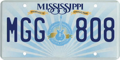 MS license plate MGG808