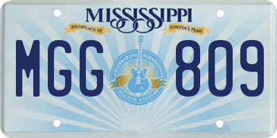 MS license plate MGG809