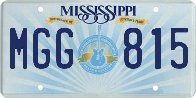 MS license plate MGG815