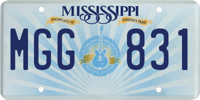 MS license plate MGG831