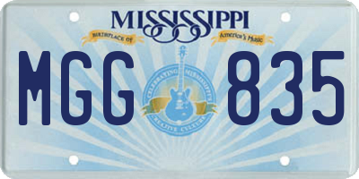 MS license plate MGG835