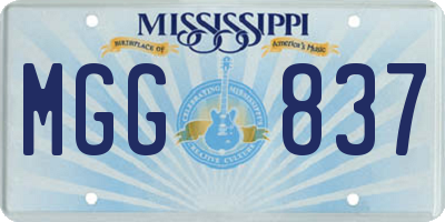 MS license plate MGG837