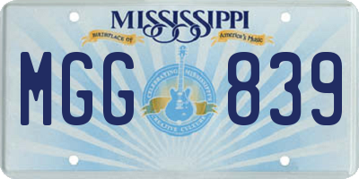 MS license plate MGG839