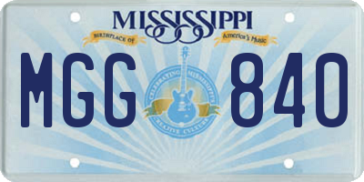 MS license plate MGG840