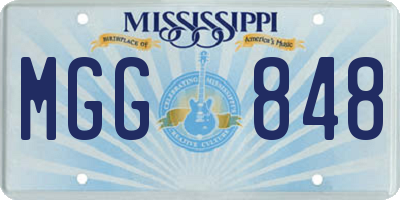 MS license plate MGG848