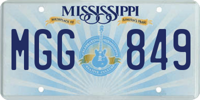 MS license plate MGG849