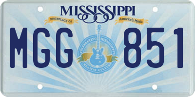 MS license plate MGG851
