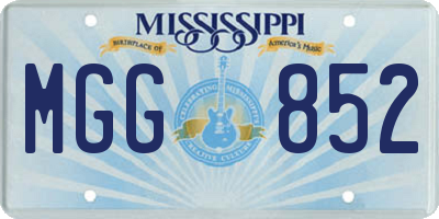MS license plate MGG852