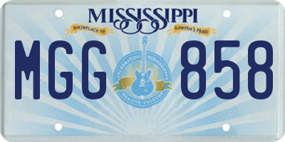 MS license plate MGG858