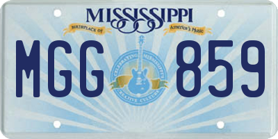 MS license plate MGG859