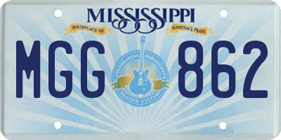 MS license plate MGG862
