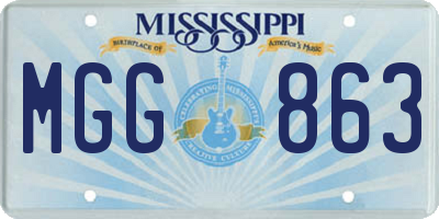MS license plate MGG863