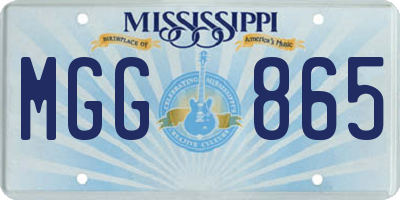 MS license plate MGG865