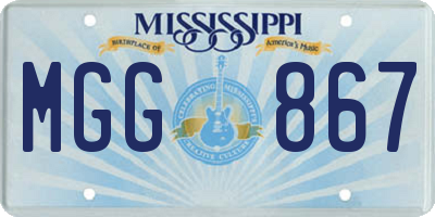 MS license plate MGG867