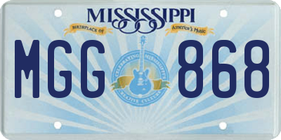 MS license plate MGG868