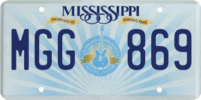 MS license plate MGG869