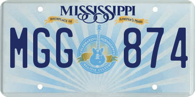 MS license plate MGG874