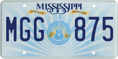 MS license plate MGG875