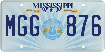 MS license plate MGG876