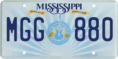 MS license plate MGG880